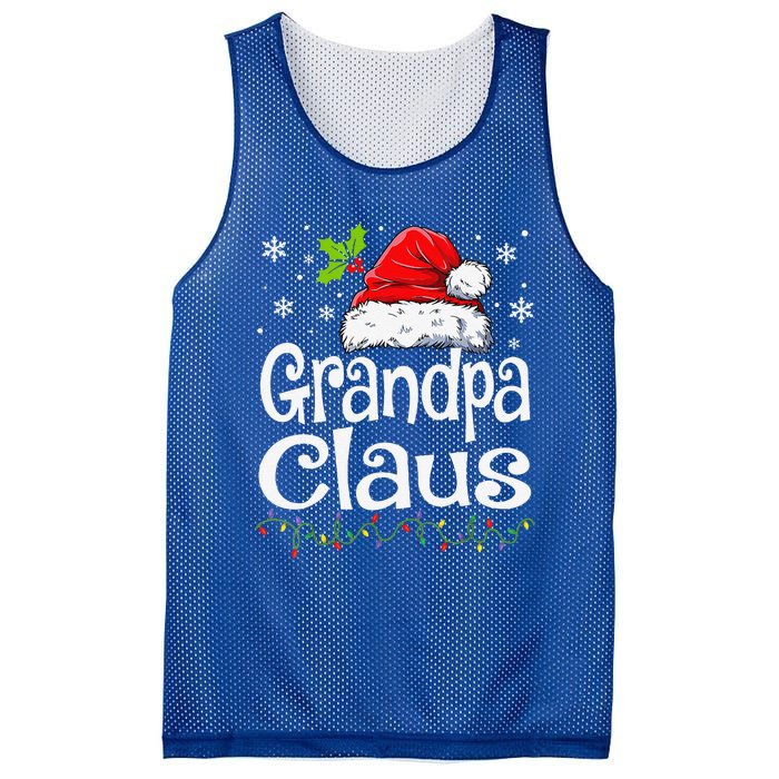 Grandpa Claus Christmas Lights Pajama Family Matching Mesh Reversible Basketball Jersey Tank