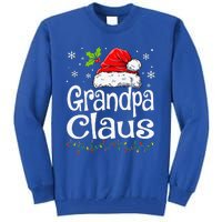 Grandpa Claus Christmas Lights Pajama Family Matching Tall Sweatshirt