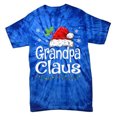 Grandpa Claus Christmas Lights Pajama Family Matching Tie-Dye T-Shirt