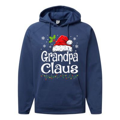 Grandpa Claus Christmas Lights Pajama Family Matching Performance Fleece Hoodie