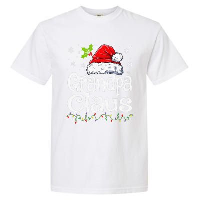 Grandpa Claus Christmas Lights Pajama Family Matching Garment-Dyed Heavyweight T-Shirt