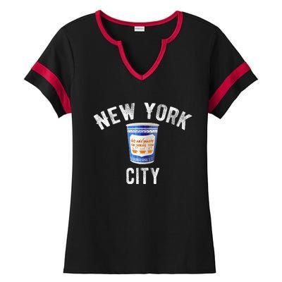 Greek Coffee Cup Nyc New York Ladies Halftime Notch Neck Tee