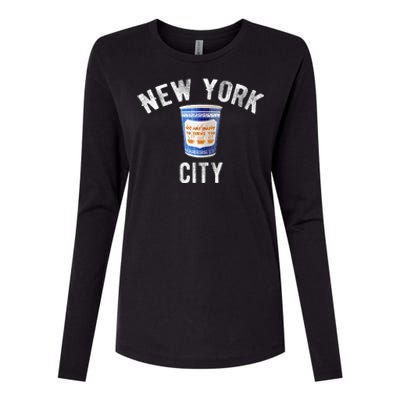 Greek Coffee Cup Nyc New York Womens Cotton Relaxed Long Sleeve T-Shirt