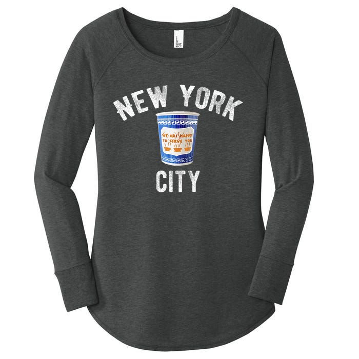 Greek Coffee Cup Nyc New York Women's Perfect Tri Tunic Long Sleeve Shirt