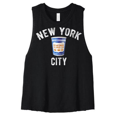 Greek Coffee Cup Nyc New York Women's Racerback Cropped Tank