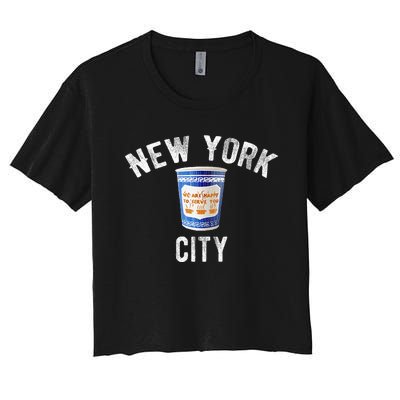 Greek Coffee Cup Nyc New York Women's Crop Top Tee