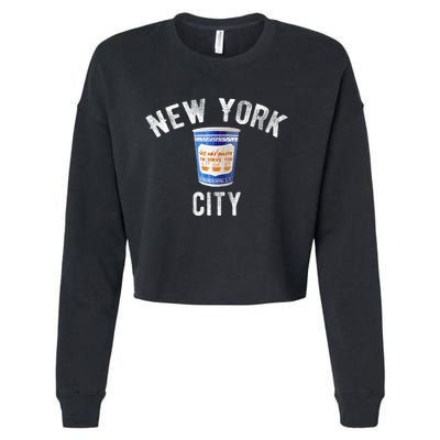 Greek Coffee Cup Nyc New York Cropped Pullover Crew