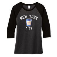 Greek Coffee Cup Nyc New York Women's Tri-Blend 3/4-Sleeve Raglan Shirt