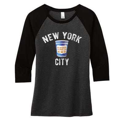 Greek Coffee Cup Nyc New York Women's Tri-Blend 3/4-Sleeve Raglan Shirt