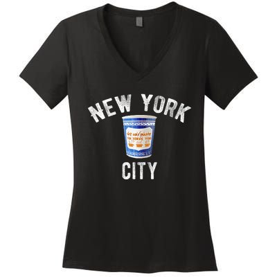 Greek Coffee Cup Nyc New York Women's V-Neck T-Shirt