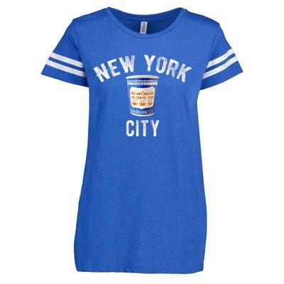 Greek Coffee Cup Nyc New York Enza Ladies Jersey Football T-Shirt