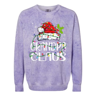 Grandpa Claus Christmas Santa Matching Family Xmas Lights Colorblast Crewneck Sweatshirt