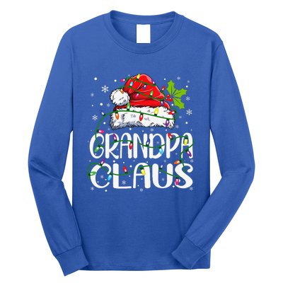 Grandpa Claus Christmas Santa Matching Family Xmas Lights Long Sleeve Shirt