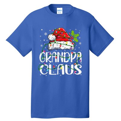 Grandpa Claus Christmas Santa Matching Family Xmas Lights Tall T-Shirt