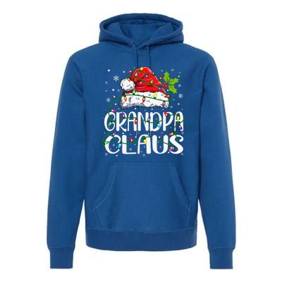 Grandpa Claus Christmas Santa Matching Family Xmas Lights Premium Hoodie