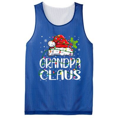 Grandpa Claus Christmas Santa Matching Family Xmas Lights Mesh Reversible Basketball Jersey Tank