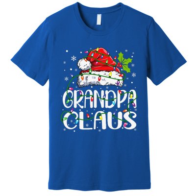 Grandpa Claus Christmas Santa Matching Family Xmas Lights Premium T-Shirt