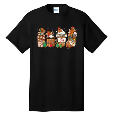 Gingerbread Cookie Christmas Coffee Cups Latte Drink Outfit Tall T-Shirt