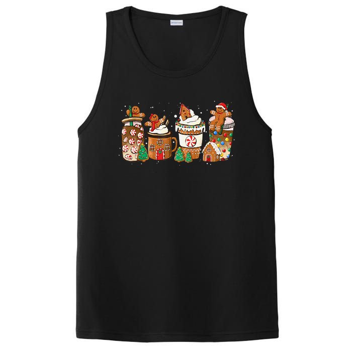 Gingerbread Cookie Christmas Coffee Cups Latte Drink Outfit PosiCharge Competitor Tank