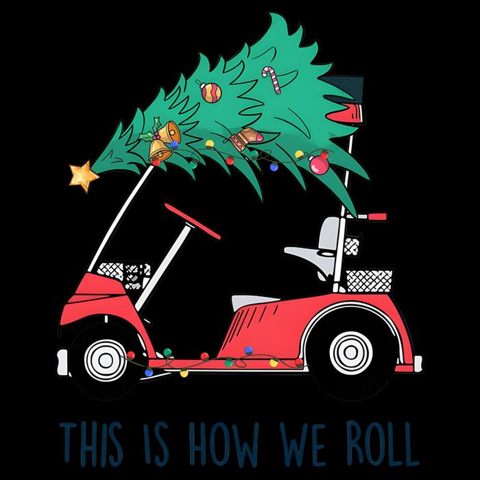 Golf Cart Christmas Golfer Christmas Lights Stripe Pom Pom Beanie