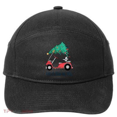 Golf Cart Christmas Golfer Christmas Lights 7-Panel Snapback Hat