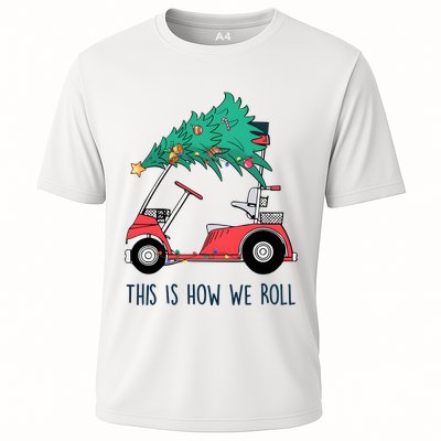 Golf Cart Christmas Golfer Christmas Lights Performance Shirt