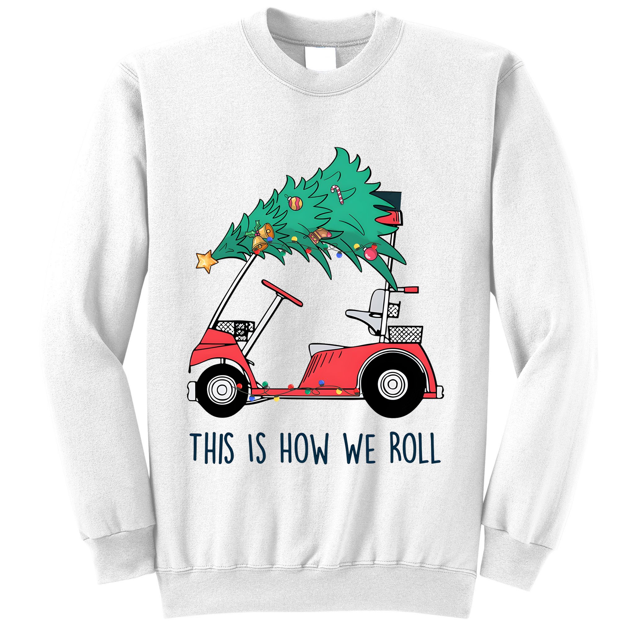 Golf Cart Christmas Golfer Christmas Lights Sweatshirt