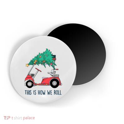Golf Cart Christmas Golfer Christmas Lights Magnet