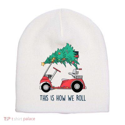 Golf Cart Christmas Golfer Christmas Lights Short Acrylic Beanie