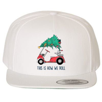 Golf Cart Christmas Golfer Christmas Lights Wool Snapback Cap