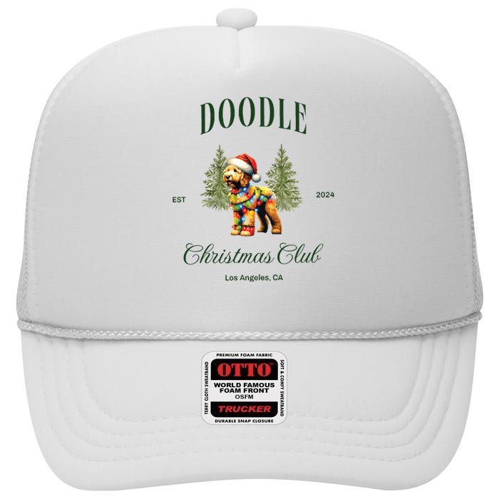 Goldendoodle Christmas Club High Crown Mesh Back Trucker Hat