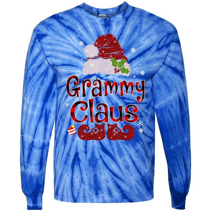 Grammy Claus Cute Gift Christmas Pajama Family Matching Xmas Cool Gift Tie-Dye Long Sleeve Shirt