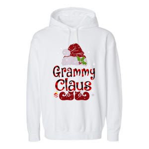 Grammy Claus Cute Gift Christmas Pajama Family Matching Xmas Cool Gift Garment-Dyed Fleece Hoodie