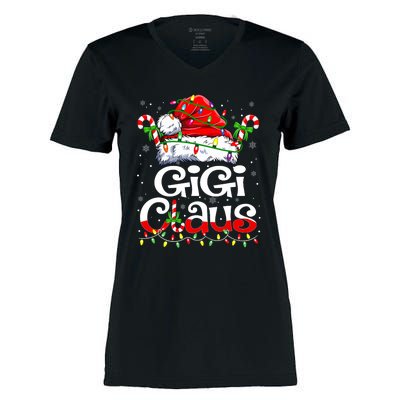 Gigi Claus Christmas Santa Matching Family Xmas Pajamas Women's Momentum V-Neck T-Shirt