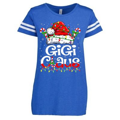 Gigi Claus Christmas Santa Matching Family Xmas Pajamas Enza Ladies Jersey Football T-Shirt