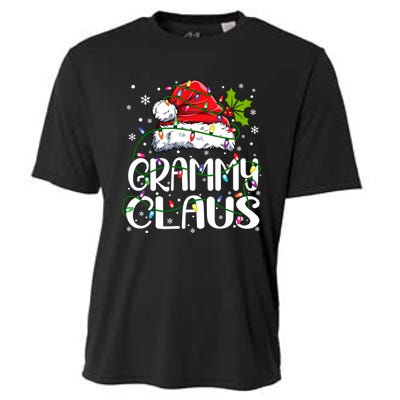 Grammy Claus Christmas Lights Pajama Family Matching Cooling Performance Crew T-Shirt