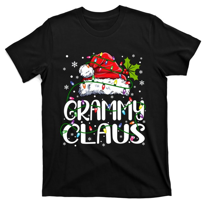 Grammy Claus Christmas Lights Pajama Family Matching T-Shirt