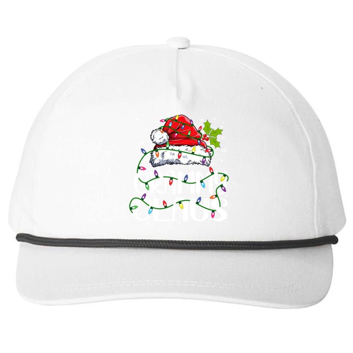 Grammy Claus Christmas Lights Pajama Family Matching Snapback Five-Panel Rope Hat