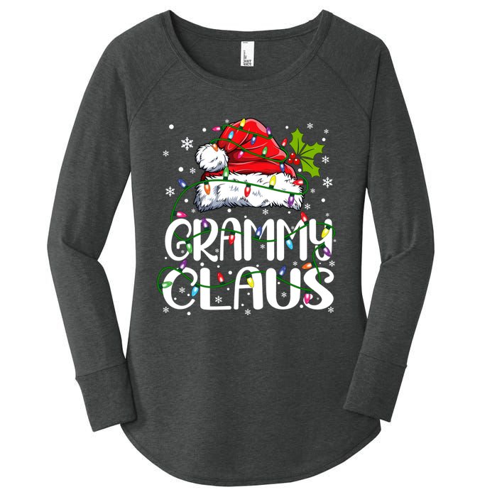 Grammy Claus Christmas Lights Pajama Family Matching Women's Perfect Tri Tunic Long Sleeve Shirt