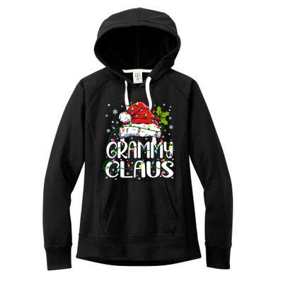 Grammy Claus Christmas Lights Pajama Family Matching Women's Fleece Hoodie