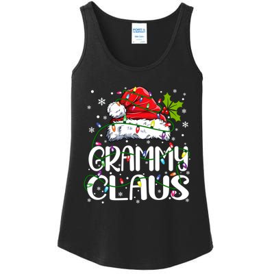 Grammy Claus Christmas Lights Pajama Family Matching Ladies Essential Tank