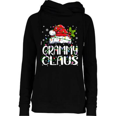 Grammy Claus Christmas Lights Pajama Family Matching Womens Funnel Neck Pullover Hood