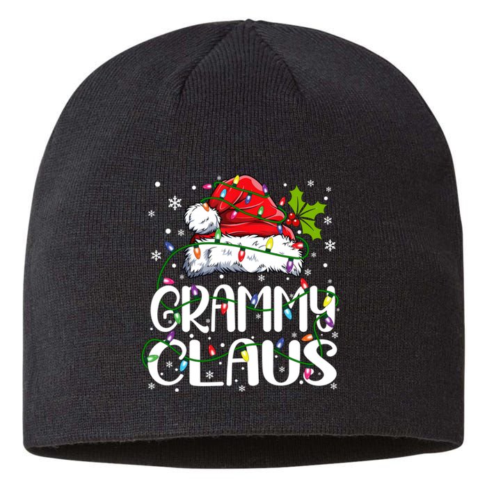 Grammy Claus Christmas Lights Pajama Family Matching Sustainable Beanie