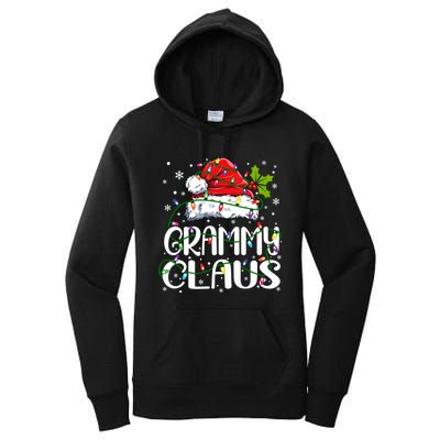 Grammy Claus Christmas Lights Pajama Family Matching Women's Pullover Hoodie