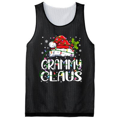 Grammy Claus Christmas Lights Pajama Family Matching Mesh Reversible Basketball Jersey Tank