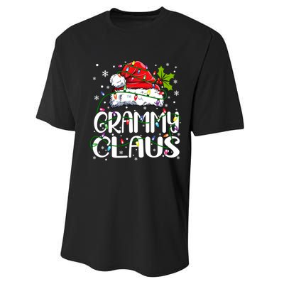 Grammy Claus Christmas Lights Pajama Family Matching Performance Sprint T-Shirt