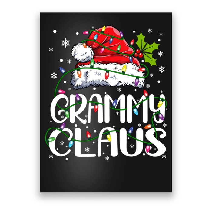 Grammy Claus Christmas Lights Pajama Family Matching Poster