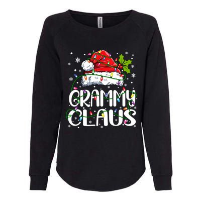 Grammy Claus Christmas Lights Pajama Family Matching Womens California Wash Sweatshirt