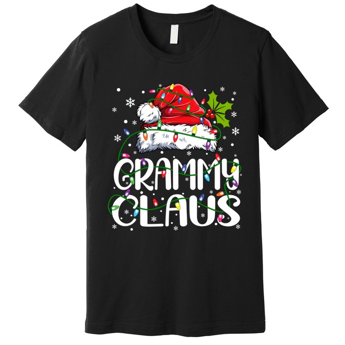 Grammy Claus Christmas Lights Pajama Family Matching Premium T-Shirt