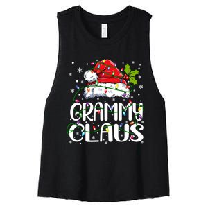 Grammy Claus Christmas Lights Pajama Family Matching Women's Racerback Cropped Tank